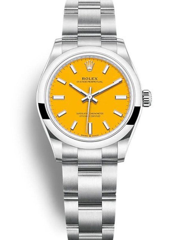 Rolex Oyster Perpetual Replica Lady 31mm Yellow Dial 277200 - Luxury Women's Automatic Watch