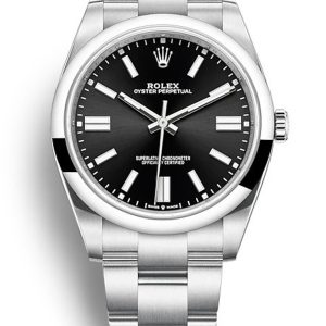 Rolex Oyster Perpetual Replica Lady 34mm Black Dial High Quality Automatic Watch