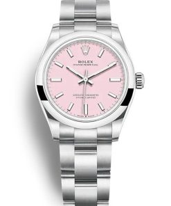 Rolex Oyster Perpetual Replica Lady 34mm Candy Pink Dial High Quality Luxury Watch