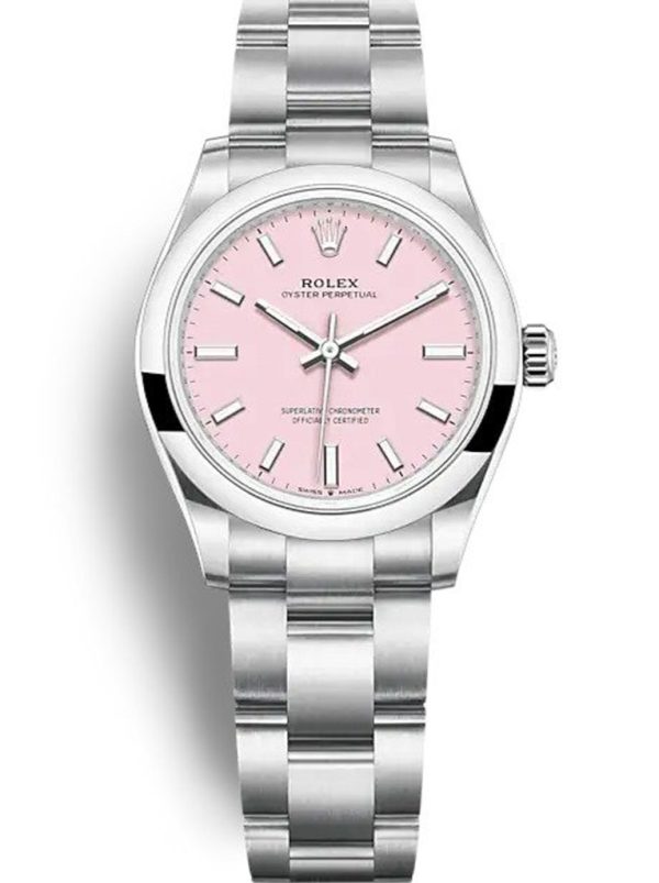Rolex Oyster Perpetual Replica Lady 34mm Candy Pink Dial High Quality Luxury Watch