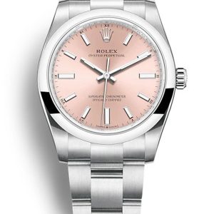 Rolex Oyster Perpetual Replica Lady 34mm Pink Dial 124200 Luxury Automatic Women's Watch
