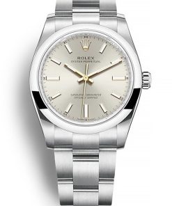 Rolex Oyster Perpetual Lady 34mm Silver Dial 124200 High Quality Replica Women's Luxury Watch