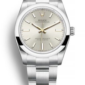 Rolex Oyster Perpetual Lady 34mm Silver Dial 124200 High Quality Replica Women's Luxury Watch