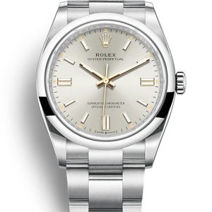Rolex Oyster Perpetual Replica Lady 36mm Silver Dial High-Quality Luxury Watch