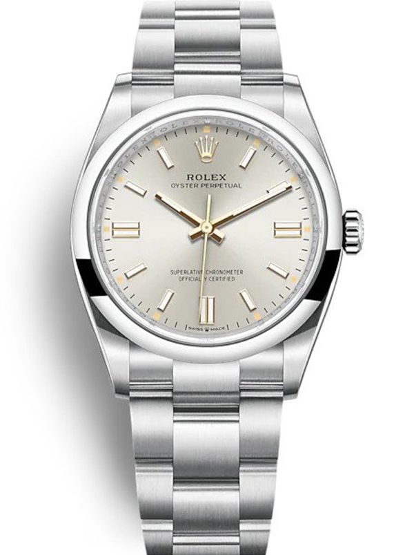 Rolex Oyster Perpetual Replica Lady 36mm Silver Dial High-Quality Luxury Watch