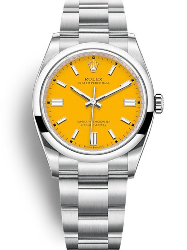 Rolex Oyster Perpetual Replica Lady 36mm Automatic Yellow Dial 126000 Luxury Women's Timepiece