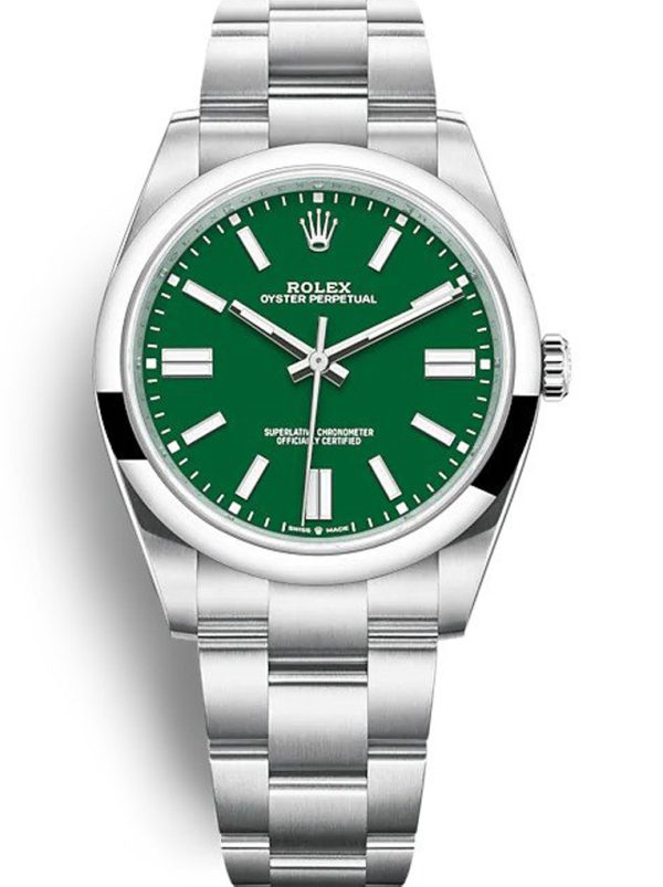 Rolex Oyster Perpetual Replica 41mm Green Dial 124300 Luxury High Quality Timepiece