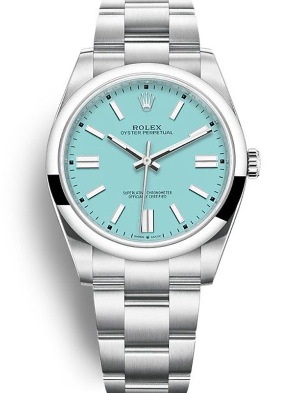 Rolex Oyster Perpetual Replica 41mm Tiffany Blue Dial Model 124300 | High-Quality Luxury Watch
