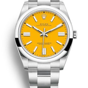 Rolex Oyster Perpetual Replica 41mm Yellow Dial 124300 - Luxury High Quality Timepiece