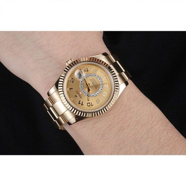 Rolex Sky-Dweller Replica 41mm Gold Dial 80243 Luxury Men's Watch - Image 10