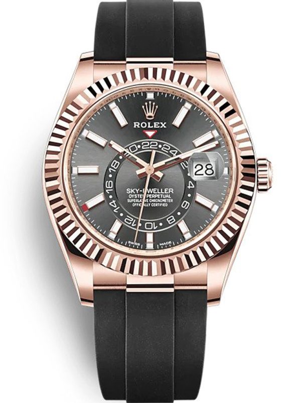 Rolex Sky-Dweller Replica 42mm Black Dial 326235 Luxury Timepiece High Quality
