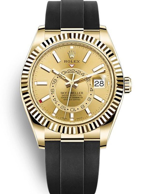 Rolex Sky-Dweller Replica 42mm Champagne Dial 326238 Luxury High Quality Timepiece