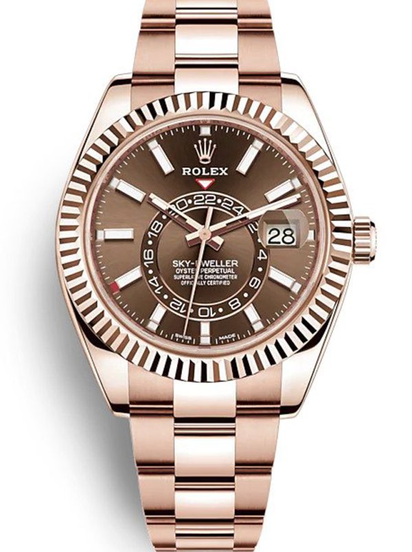 Rolex Sky-Dweller Replica 42mm Chocolate Dial 326935 Luxury High Quality Swiss Watch