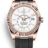 Rolex Sky-Dweller Replica 42mm White Dial 326235 Luxury Men's Watch