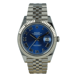 Rolex Datejust Replica 41mm Blue Dial 126334 Jubilee Roman Dial Luxury Men's Watch