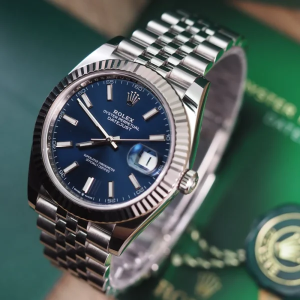 Rolex Datejust Replica 41mm Blue Dial 126334 Jubilee Luxury Watch - Image 4