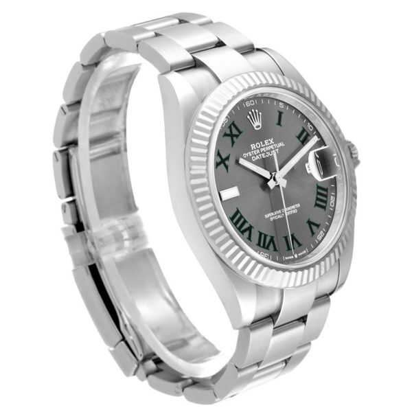 Rolex Replica Datejust 41mm Rhodium Dial 126334 ??Wimbledon?? Flutted Oyster Luxury Automatic Men's Watch - Image 3