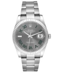 Rolex Replica Datejust 41mm Rhodium Dial 126334 ??Wimbledon?? Flutted Oyster Luxury Automatic Men's Watch