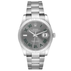 Rolex Replica Datejust 41mm Rhodium Dial 126334 ??Wimbledon?? Flutted Oyster Luxury Automatic Men's Watch