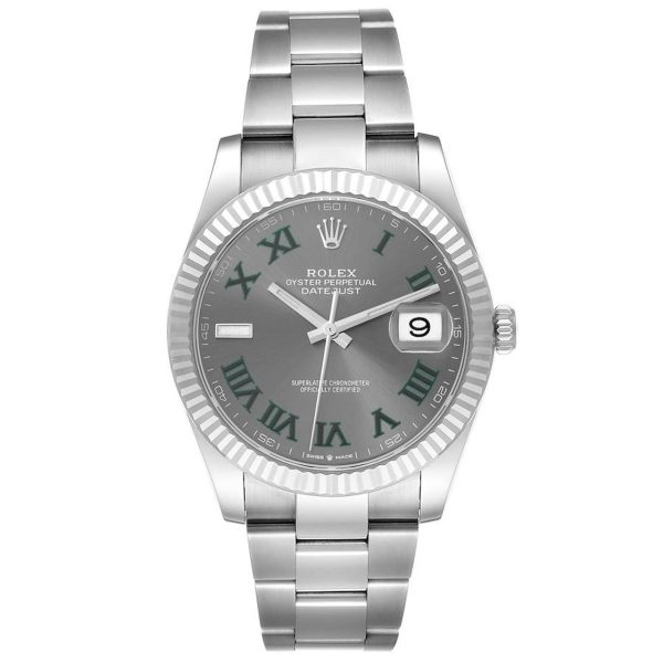 Rolex Replica Datejust 41mm Rhodium Dial 126334 ??Wimbledon?? Flutted Oyster Luxury Automatic Men's Watch