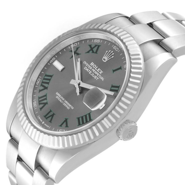 Rolex Replica Datejust 41mm Rhodium Dial 126334 ??Wimbledon?? Flutted Oyster Luxury Automatic Men's Watch - Image 2