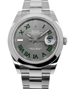 Superclone Rolex Datejust 41mm Rhodium Dial 126300 ??Wimbledon?? Oyster Replica - High Quality Luxury Watch