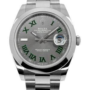 Superclone Rolex Datejust 41mm Rhodium Dial 126300 ??Wimbledon?? Oyster Replica - High Quality Luxury Watch
