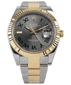 Rolex Datejust II Replica 126333 "Wimbledon" High-Quality Two-Tone Oyster 41mm Rhodium Dial Luxury Watch
