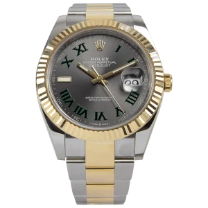 Rolex Datejust II Replica 126333 "Wimbledon" High-Quality Two-Tone Oyster 41mm Rhodium Dial Luxury Watch