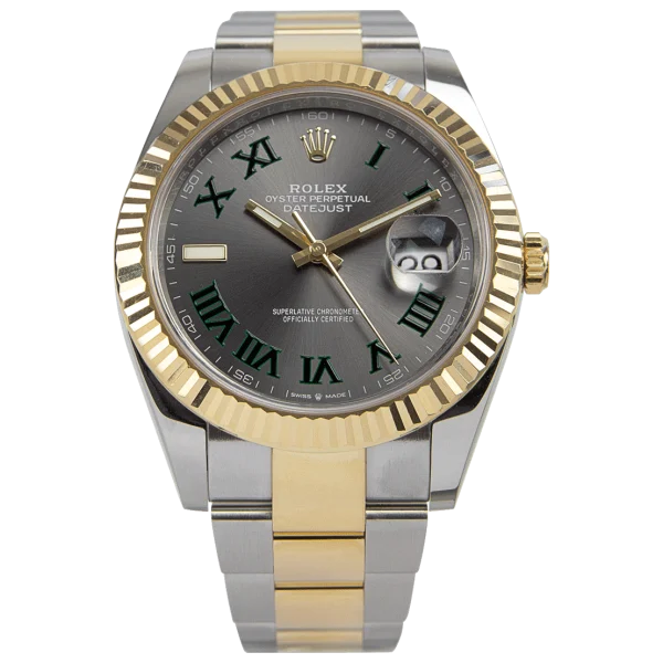 Rolex Datejust II Replica 126333 "Wimbledon" High-Quality Two-Tone Oyster 41mm Rhodium Dial Luxury Watch