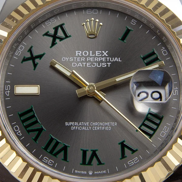 Rolex Datejust II Replica 126333 "Wimbledon" High-Quality Two-Tone Oyster 41mm Rhodium Dial Luxury Watch - Image 2