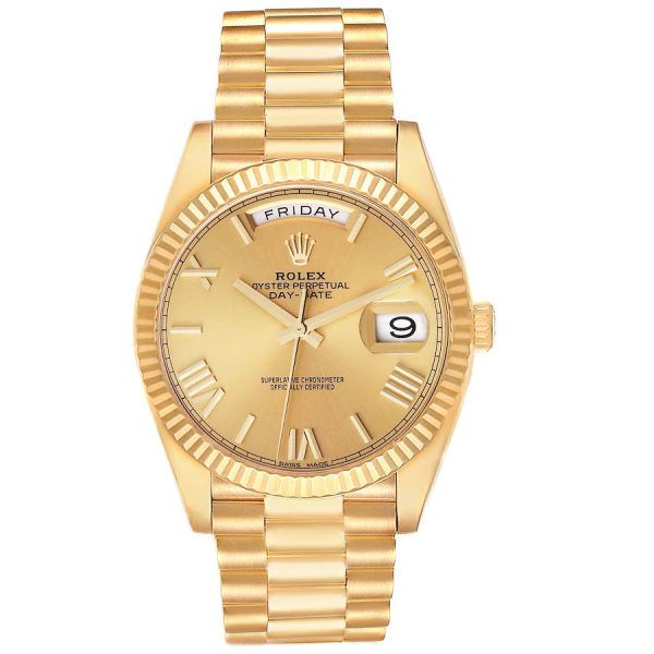 Rolex Day-Date Superclone Replica 40 mm Roman Champagne Dial 228238 Luxury High Quality Watch