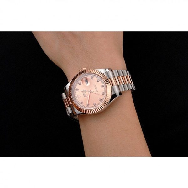 Rolex Datejust Superclone Replica 41mm Rose-Gold Dial Luxury Men's Watch - Image 10