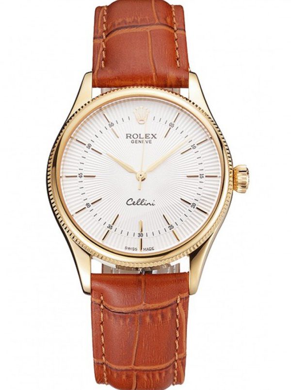 Superclone Rolex Cellini Replica 38mm White Dial Luxury Automatic Men's Watch