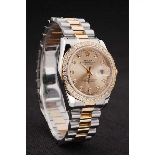 Rolex Superclone Datejust Replica 36mm Gold Dial Luxury Watch - High Quality Timepiece - Image 7