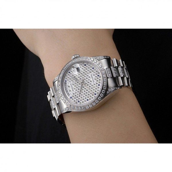 Rolex Day-Date 37mm Diamond Dial Replica Superclone Luxury Watch - High Quality Timepiece - Image 11