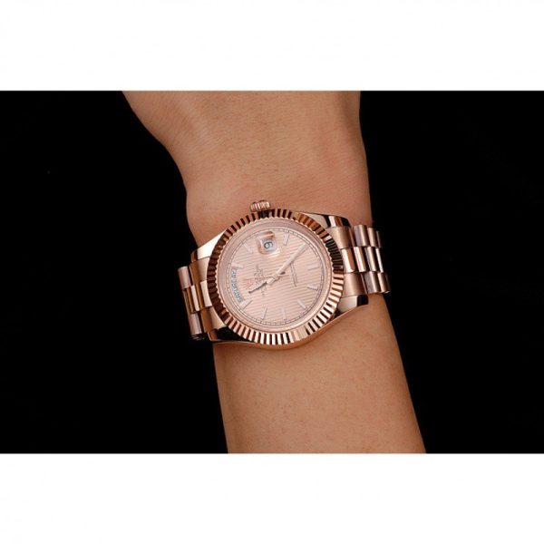 Rolex Day-Date Superclone Replica 40mm Rose-Gold Dial Luxury High-Quality Timepiece - Image 10