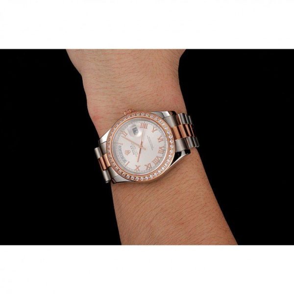 Rolex Day-Date Superclone Men's Replica Watch 40mm White Dial High Quality - Image 10