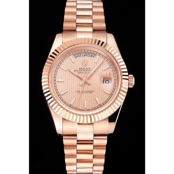 Rolex Day-Date Superclone Replica 40mm Rose-Gold Dial Luxury High-Quality Timepiece - Image 2