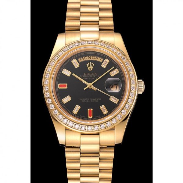 Superclone Rolex Day-Date 36mm Black Dial Luxury Replica Watch - High Quality Craftsmanship, Elegant Design - Image 2