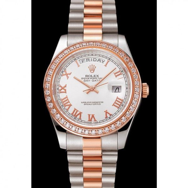 Rolex Day-Date Superclone Men's Replica Watch 40mm White Dial High Quality - Image 2