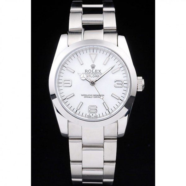 Rolex Explorer Replica 37mm Silver Dial Luxury Automatic Watch - High Quality Men's Timepiece - Image 2