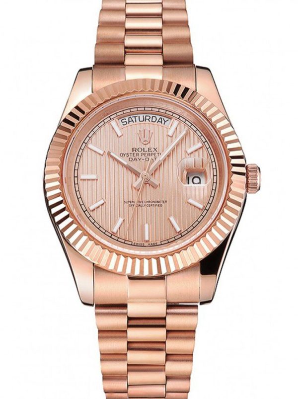 Rolex Day-Date Superclone Replica 40mm Rose-Gold Dial Luxury High-Quality Timepiece