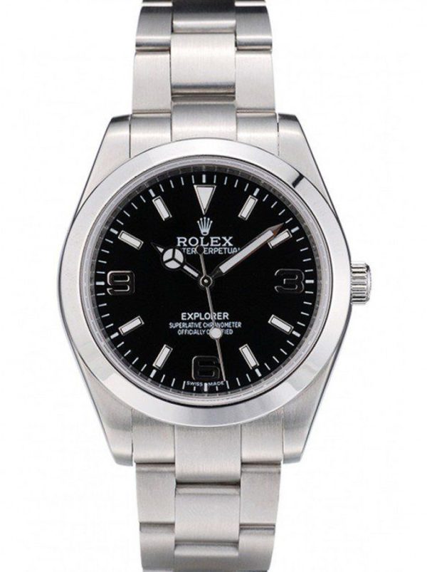 Rolex Explorer Superclone Replica 39mm Black Dial Luxury Watch for Men