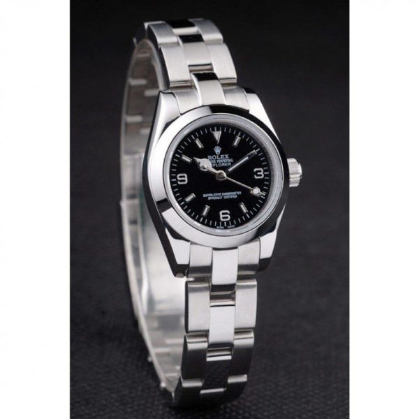 Rolex Explorer Replica 26mm Black Dial Luxury Watch - High Quality Automatic Women's Timepiece - Image 3