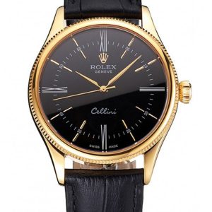 Rolex Cellini Superclone Replica 38mm Black Dial Luxury Watch for Men