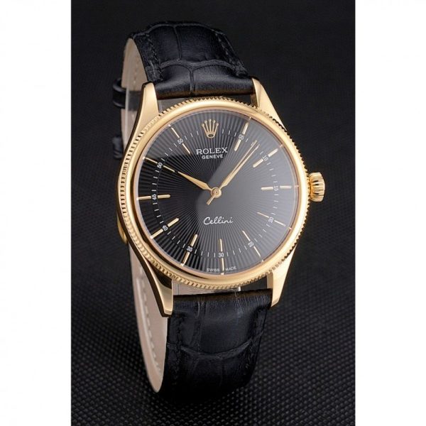 Rolex Cellini Superclone Replica 38mm Black Dial Luxury Watch - Image 3