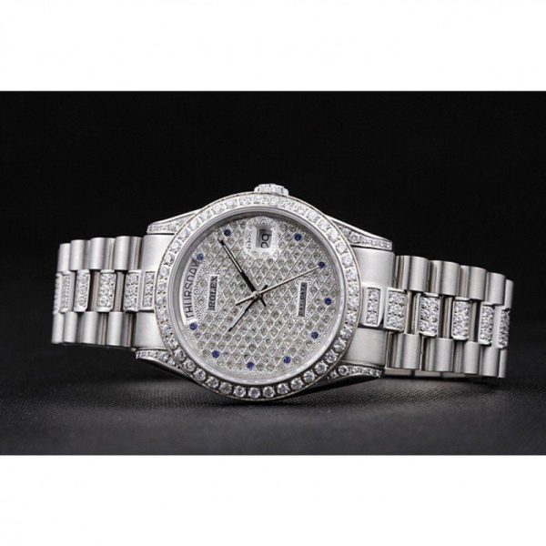 Rolex Day-Date 37mm Diamond Dial Replica Superclone Luxury Watch - High Quality Timepiece - Image 5