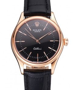 Rolex Cellini Superclone Replica 38mm Black Dial Luxury Automatic Watch for Men