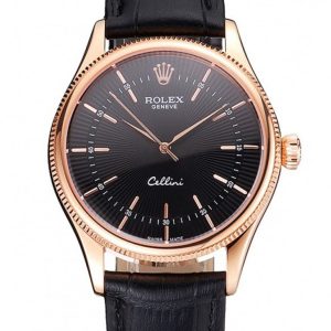 Rolex Cellini Superclone Replica 38mm Black Dial Luxury Automatic Watch for Men